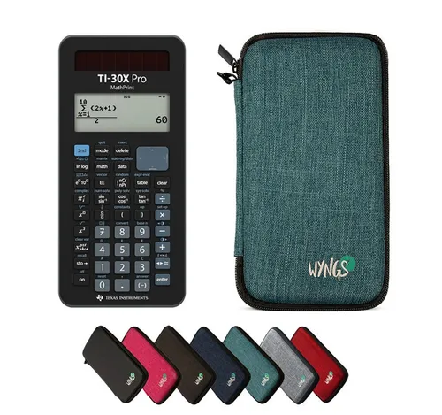 Texas Instruments TI-30X Pro MathPrint mit WYNGS Schutztasche - Taschenrechner für wissenschaftliche Anwendungen mit Hochauflösung, Fehlerbehebungsfunktion und Solar-Batteriebetrieb. Inklusive robuster WYNGS Schutztasche für optimalen Schutz.
