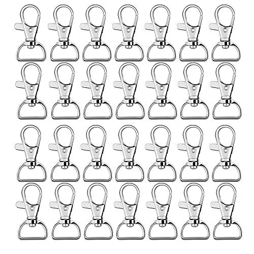 60Pcs Drehbare Schlüsselringe schlüsselanhänger karabinerhaken Verschluss Makramee Schlüsselanhänger Karabiner Drehgelenk Schlüsselanhänger Metall Gurtversteller Set DIY Handwerk für Taschen Gürtel
