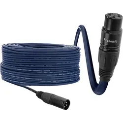 Pronomic Stage DMX3-100 DMX-Kabel 100 Meter - Zubehör für Lichttechnik, professionelles DMX-Kabel mit Goldkontakten für störungsfreie Übertragung und flexibler, robuster Mantelfarbe in Blau.