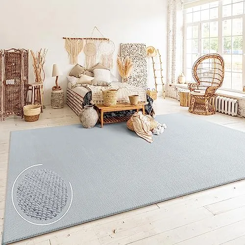 Paco Home Teppich Kurzflor 160x220 cm - Modernes Boho Muster in Grau - Teppiche für Wohnzimmer und Schlafzimmer, schadstoffgeprüft und Fußbodenheizung geeignet, schaffen eine gemütliche Wohlfühl-Oase.