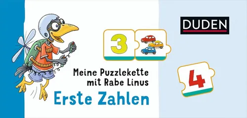 Puzzle Puzzlekette Erste Zahlen - Puzzleteile in Weiß, fördert das Zahlenverständnis und die Motorik, geeignet für Kinder ab 3 Jahren