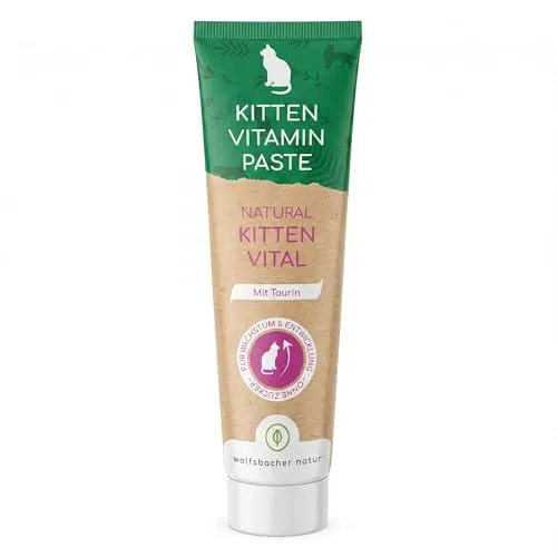 Kitten Vitamin Paste für Katzen – Ergänzungsfuttermittel mit Vitaminen & Taurin – Unterstützt die Normale Entwicklung junger Katzen – Katzensnack für Kitten 100g