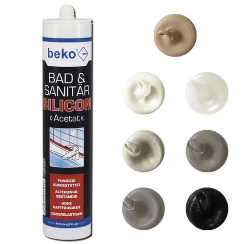 BEKO Acetat Silikon Sanitär Bausilicon (alle Farben) Dichtmasse 310ml