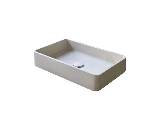 Tikamoon Iris Waschbecken aus cremefarbenem Terrazzo in beige von Tikamoon