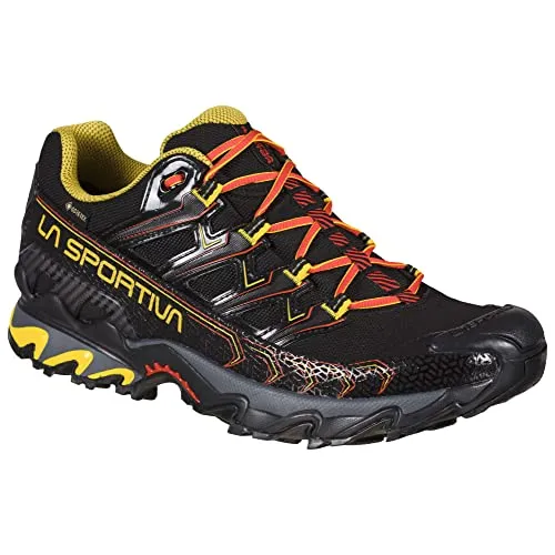 La Sportiva Ultra Raptor II GTX Black/Yellow (42,5) - Wanderschuhe mit Gore-Tex-Membran, ideal für lange Strecken im Gelände. Wasserdicht, atmungsaktiv und mit perfekter Passform dank innovativem Schnürsystem.