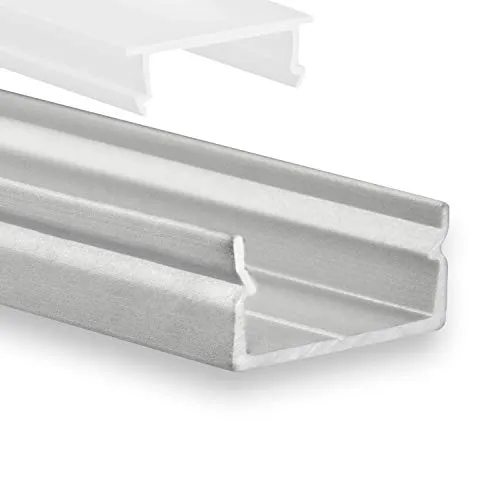 Led-Gigant Aluminium Profil P21 Naos mit profilbündige Abdeckung 2m für LED Streifen bis zu 14mm