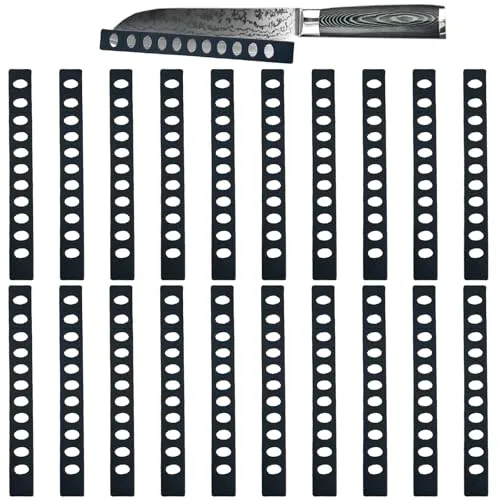 Guyode 20 Stück Messerscheide, 21 x 2.5 cm Messerschutz, Kunststoff Messerschutzhülle, Universal Schwarz Stulpe für Messer Mit Klingenlänge Bis 22 cm, Küchenmesser, Obstmesser