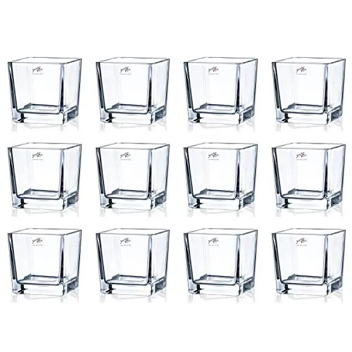 Sandra Rich Windlicht CUBE, Maschinenglas in weiß von Sandra Rich