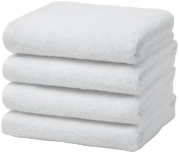 Myooka Badetuch-Set 2 Stück 600 G/m² 100% Frottee-Baumwolle Hochwertige Handtücher Sehr Saugfähig Für Badezimmer Dusche Täglichen Gebrauch – Maschinenwaschbar (70 X 140 cm, Weiß)