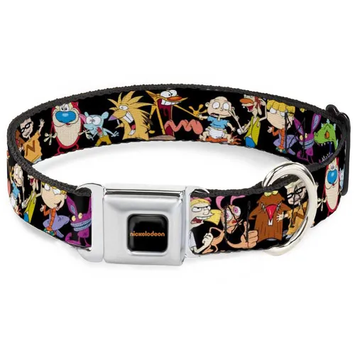 Dog Collar NKAA-NICKELODEON Logo Full Color Black/Orange Nick 90's 1 (US IMPORT)