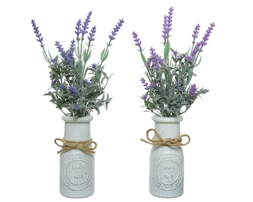 Kunstblume, Decoris season decorations, Künstlicher Lavendel 32cm in Dekoflasche Lila 1 Stück sortiert