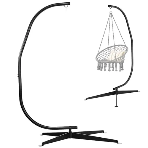 COSTWAY Hängesesselgestell - Belastbar bis 150 kg - Hängesesselgestell aus robustem Metall, ideal für Innen- und Außenbereiche. Hohe Tragkraft und einfache Montage für entspannende Momente.