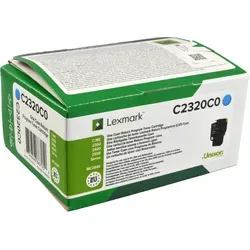 Lexmark Toner C2320C0 cyan - Originaltoner für bis zu 1.000 A4-Seiten, kompatibel mit Lexmark Druckern und sorgt für hohe Druckqualität