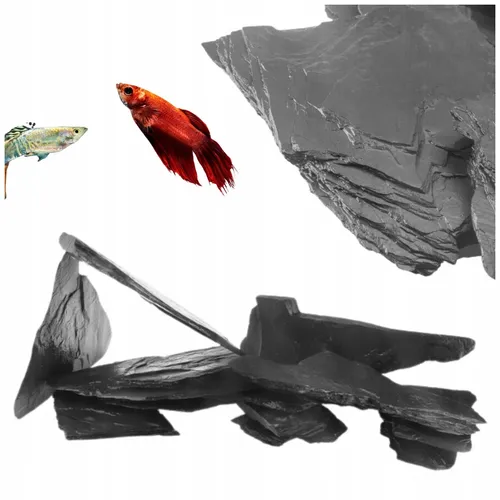 Aquarium STEIN FÜR AQUARIEN SCHWARZER SCHIEFER SUPERFLACH IDEAL FÜR GROTTEN UND