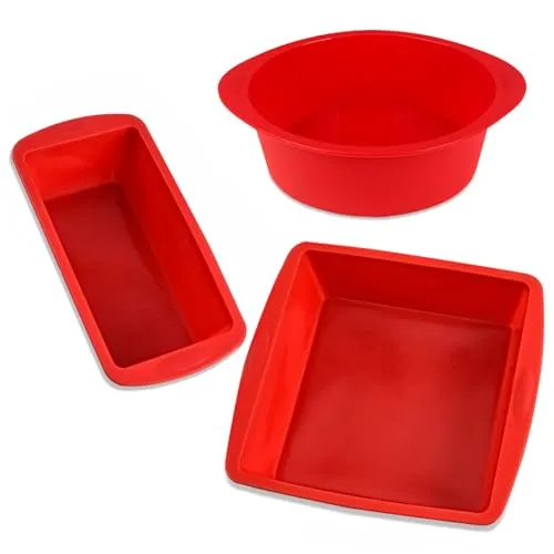 Silikon Backformen Set, 3-teilig für Kuchen und Brot
