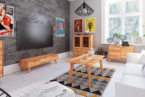 Massiver Couchtisch Gerg aus Kernbuche 60x110 cm