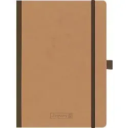 BRUNNEN Notizbuch DIN A5 Liniert Geleimt Pappe Braun Nicht perforiert 192 Seiten 96 Blatt