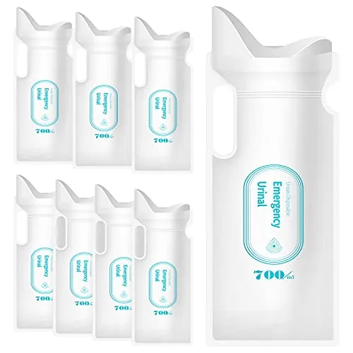 Adhafera Urinbeutel für Unterwegs 700ml, 8 Stücke Toilette für Unterwegs, Notfall Toilette für Camping, Wandern, Reise, Verkehrsstau
