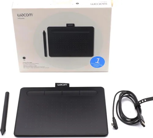 Wacom Intuos small black Grafiktablett - Grafiktablet für kreative Köpfe, 7 Zoll groß und ideal für präzises Zeichnen und Design, mit USB-Verbindung für einfache Nutzung.