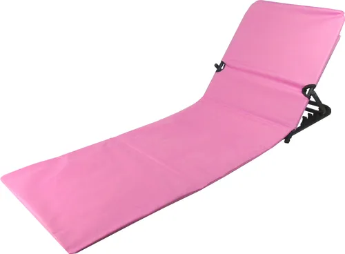 Moderne Strand-Liege klappbar mit Tragetasche - Pink - Gartenliege mit 4-fach verstellbarer Rückenlehne, leicht und tragbar, ideal für Strand, Park oder Garten. Inklusive Tragetasche für einfachen Transport und Platzersparnis.