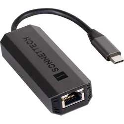 Sonnet Solo5G USB-C zu 5Gb Ethernet Adapter - Powerline Adapter, unterstützt Geschwindigkeiten bis 5 Gbit/s, kompakt und geräuschlos, ideal für Mac, Windows und Linux ohne Treiberinstallation.