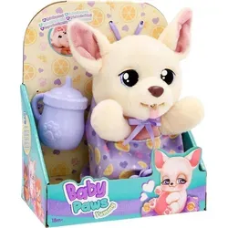 Imc Toys Baby Paws Yummy Chihuahua Teddybär - Kuscheltiere mit interaktivem Chihuahua, der durch Füttern und Schnullerspiel zum Leben erweckt wird. Ideal für Kinder ab 1,5 Jahren, inklusive Tasche und Zubehör!
