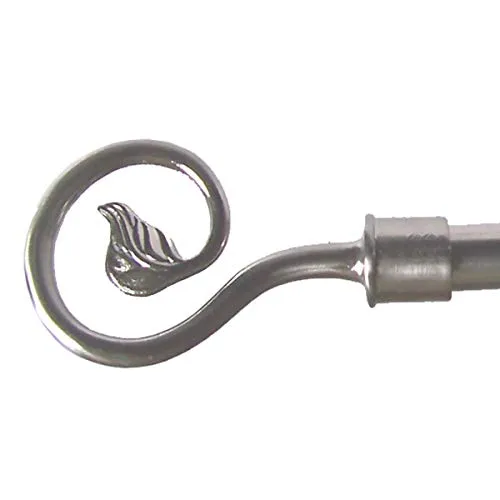 BASIT Endkappe für Gardinenstangen Ø 16mm I Endstück in Edelstahl Optik I 1 Stück Kappe I Blatt E20 Links