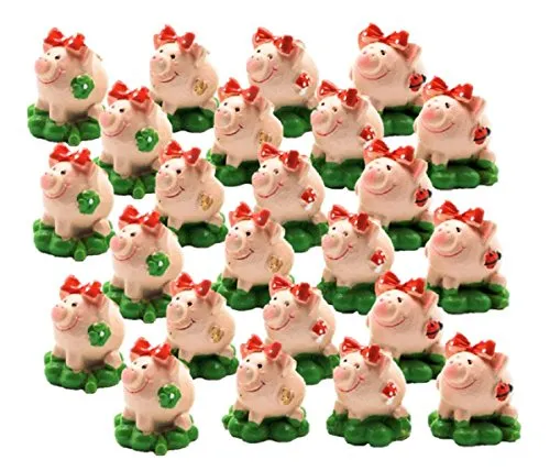 HDmirrorR unbekannt 24 Glücksschweine Figuren Glücksbringer Schweinchen