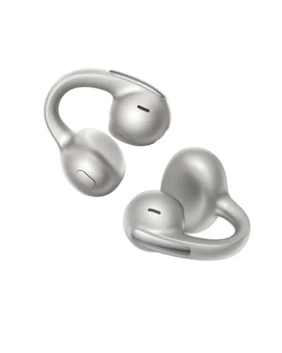 Baseus MC1 Pro Open Ear Kopfhörer, Ohrclip mit Beeindruckender Klang, Adaptiver Bassverstärkung, Bluetooth 6.0, Geräuschunterdrückung bei Anrufen, IP67, 40H Akk, 5,0g Buds - Titanfarbe