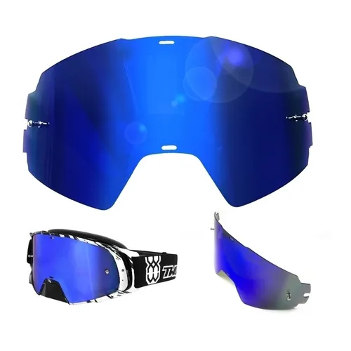 TWO-X Rocket Ersatzglas MX Brillenglas Crossbrille Spiegelglas blau verspiegelt