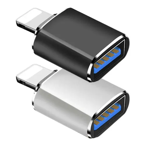 USB A OTG Adapter für Apple – Datenadapter für iPhone/iPad 12–14 Pro Max – Grau