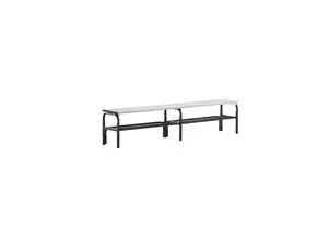 Sypro Umkleidebank mit Aluminiumleisten, 150 cm, anthrazit - Gartenmöbel: Robuste Umkleidebank mit Schuhrost, abwaschbaren Aluminiumleisten und stabiler Bügelkonstruktion, ideal für Feuchträume und einfache Montage.