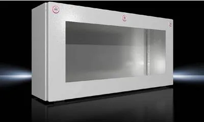 Rittal 1612000 Bus-Gehäuse KX Edelstahl - PC-Gehäuse aus Edelstahl, IP65 Schutzart, ideal für den Einsatz im Freien oder anspruchsvollen Umgebungen. Robuste Konstruktion mit scharniertem Deckel und Sichtscheibe für einfache Wartung.
