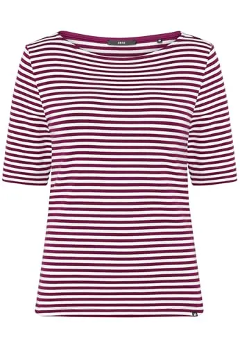 zero Damen Ringelshirt U-Boot Ausschnitt 36, Pink/Cream von Zero