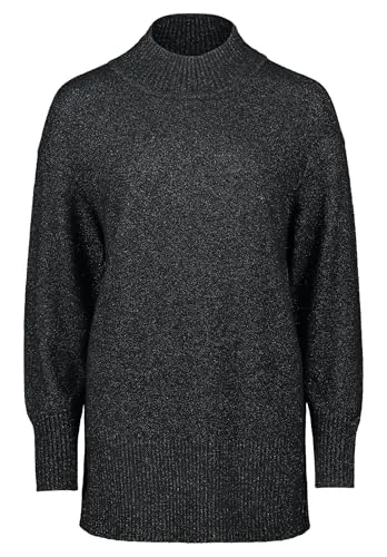 Betty & Co Damen Strickpullover mit Lurexfaden 38, Schwarz