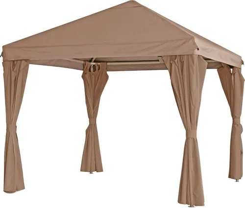 Pavillon 3x3mtr Yasumi Lesli Living - Hochwertiger Pavillon für Garten und Terrasse, robustes Stahlgestell und wetterbeständiger 230g/m² Polyester, ideal für entspannte Stunden im Freien.