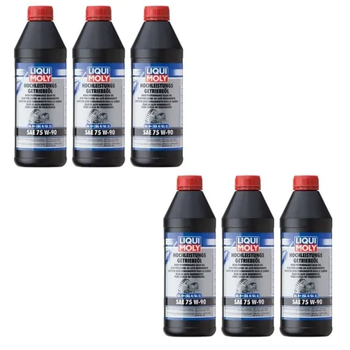 6x 1 Liter Liqui Moly 4434 Hochleistungs-Getriebeöl (GL4+) 75W-90 für Audi Ford