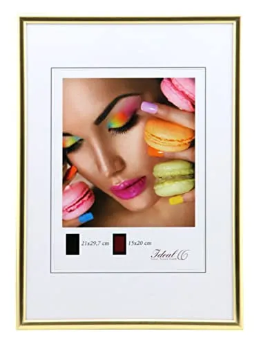 IDEAL TREND Kunststoff Bilderrahmen Glas Modern Wanddeko Collage Poster Bilder Foto Rahmen: Farbe: Gold | Format: 21x29,7 DIN A4