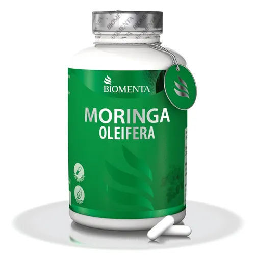 [123,06€/1kg] Moringa Oleifera Kapseln grünes Blattpulver BIOMENTA 225 St. vegan