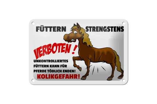 Blechschild Hinweis 18x12 cm Füttern strengstens verboten Deko Schild