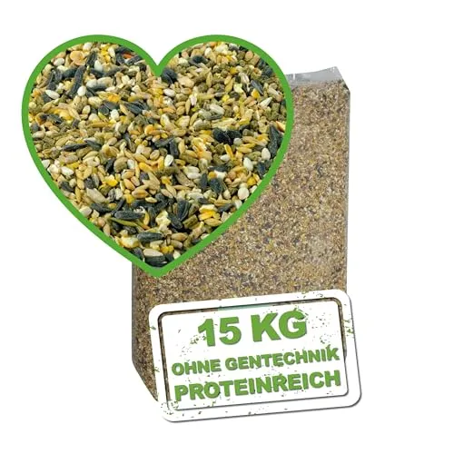 MeineHennen Müsli-Vital 15 kg, Premium Geflügelfutter für Legehennen, Enten, Gänse, Puten, Masthühner, Körnerfutter, Hennenfutter. Alleinfuttermittel für Geflügel