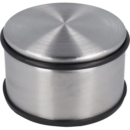 Westcott Türstopper aus Edelstahl | Runder Türstopper mit 1,8kg Eigengewicht | Türschonender Gummiring | Extra rutschfeste Unterseite | ⌀ 11cm, Höhe 7cm | Stabil bei Durchzug | E-19006 00