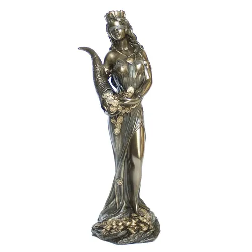 Veronese Römische Göttin Fortuna Figur 19 cm - Statuen der detailreichen römischen Göttin Fortuna, bronziert und handcoloriert, perfekter Glücksbringer für Ihr Wohnzimmer oder Büro.