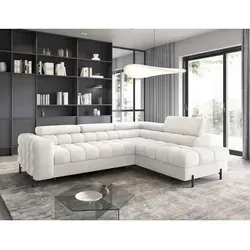 Mid.you Ecksofa L-Form, 5-Sitzer, Weiß, 276x200 cm, Made in EU - Stilvolles Mid.you Ecksofa in Weiß, L-Form für 5 Personen, ideal für gemütliche Abende. Mit einer Größe von 276x200 cm und Made in EU für geprüfte Qualität.