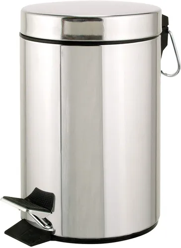 axentia Kosmetikeimer Silber 3L Edelstahl Mülleimer Treteimer Küche Bad