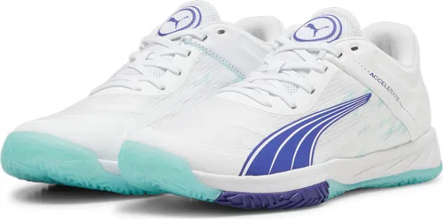 Puma Accelerate Turbo W+ Hallensportschuhe Damen - Schnelligkeit und Komfort - Hallenschuhe für Handball, Unihockey, Volleyball & Netzball. PROFOAM sorgt für optimale Dämpfung, während PUMAGRIP maximale Traktion bietet. W+ fit speziell für Sportlerinnen.