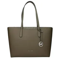 Michael Kors Damen Handtasche Arden LG TZ Tote Olive - Elegante Handtasche im modernen Tote Design aus hochwertigem Faux Saffiano Leder. Mit großzügigem Stauraum und stabilen Doppelgriffen ideal für Büro, Shopping und Freizeit.