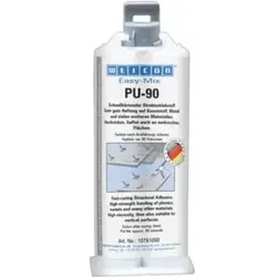 Easy-Mix PU-90 | Hochfester Polyurethan-Klebstoff mit 90 Sekunden Topfzeit - Klebeprodukte: Der WEICON Easy-Mix PU-90 ist schnell schleif- und überlackierbar, witterungs- und chemikalienbeständig, ideal für diverse Materialien und Anwendungen.