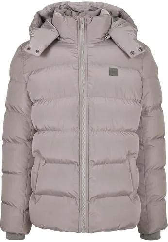 Urban Classics Herren Hooded Puffer Jacket, Asphalt, S - Robuste Herrenjacke im Daunenlook mit zwei praktischen Taschen, ideal für kalte Tage. Die gefütterte Kapuze schützt vor Wind, während der hochschließende Reißverschluss für zusätzlichen Komfort sorgt. Erhältlich in 7 Farben.