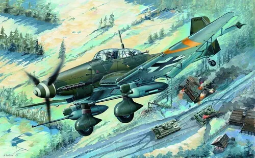 Trumpeter 03218 - Modellbausatz Junkers Ju-87G-2 Stuka - Luftfahrt-Modellbausätze, detaillierter Plastikmodellbausatz für alle Qualifikationsniveaus – ideal für Flugzeugliebhaber und Modellbauer.